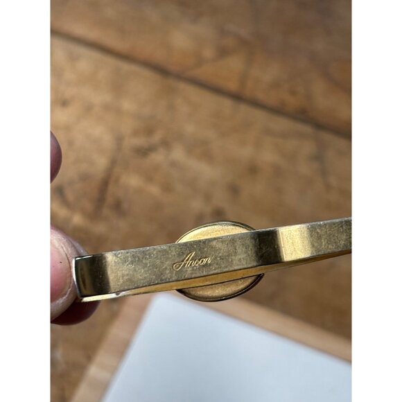 Vintage Anson Gold & Black Cufflinks With Tie Clip Set-NOTE PICS - Picture 4 of 13